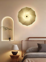 Modern Petal Shaped Fabric Wall Sconce Set Adjustable LED Indoor Wall Light