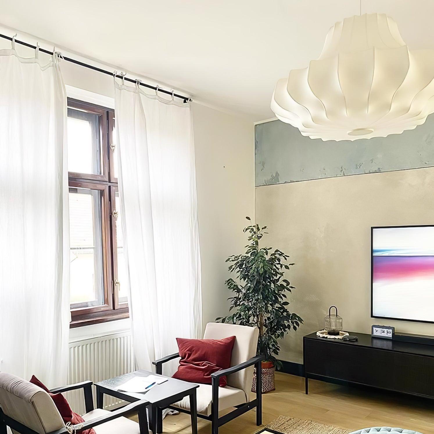 Modern Phantom Cocoon Pendant Lamp White Ethereal Hanging Chandelier Light