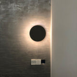 Modern PIN Terrazzo Round Wall Sconce Integrated LED Interior Lighting in Concrete and Stone