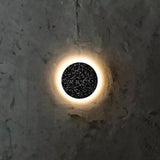 Modern PIN Terrazzo Round Wall Sconce Integrated LED Interior Lighting in Concrete and Stone