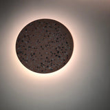 Modern PIN Terrazzo Round Wall Sconce Integrated LED Interior Lighting in Concrete and Stone