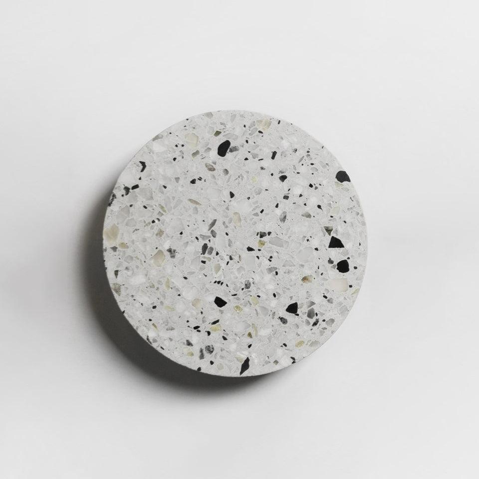 Modern PIN Terrazzo Round Wall Sconce Integrated LED Interior Lighting in Concrete and Stone