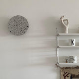Modern PIN Terrazzo Round Wall Sconce Integrated LED Interior Lighting in Concrete and Stone
