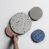 Modern PIN Terrazzo Round Wall Sconce Integrated LED Interior Lighting in Concrete and Stone