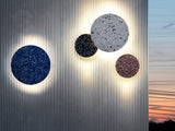 Modern PIN Terrazzo Round Wall Sconce Integrated LED Interior Lighting in Concrete and Stone