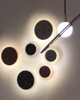 Modern PIN Terrazzo Round Wall Sconce Integrated LED Interior Lighting in Concrete and Stone