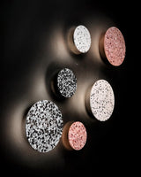 Modern PIN Terrazzo Round Wall Sconce Integrated LED Interior Lighting in Concrete and Stone