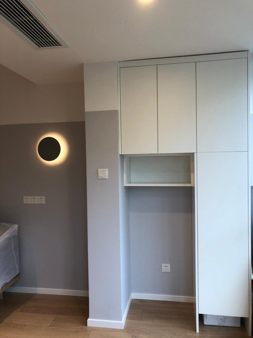 Modern PIN Terrazzo Round Wall Sconce Integrated LED Interior Lighting in Concrete and Stone