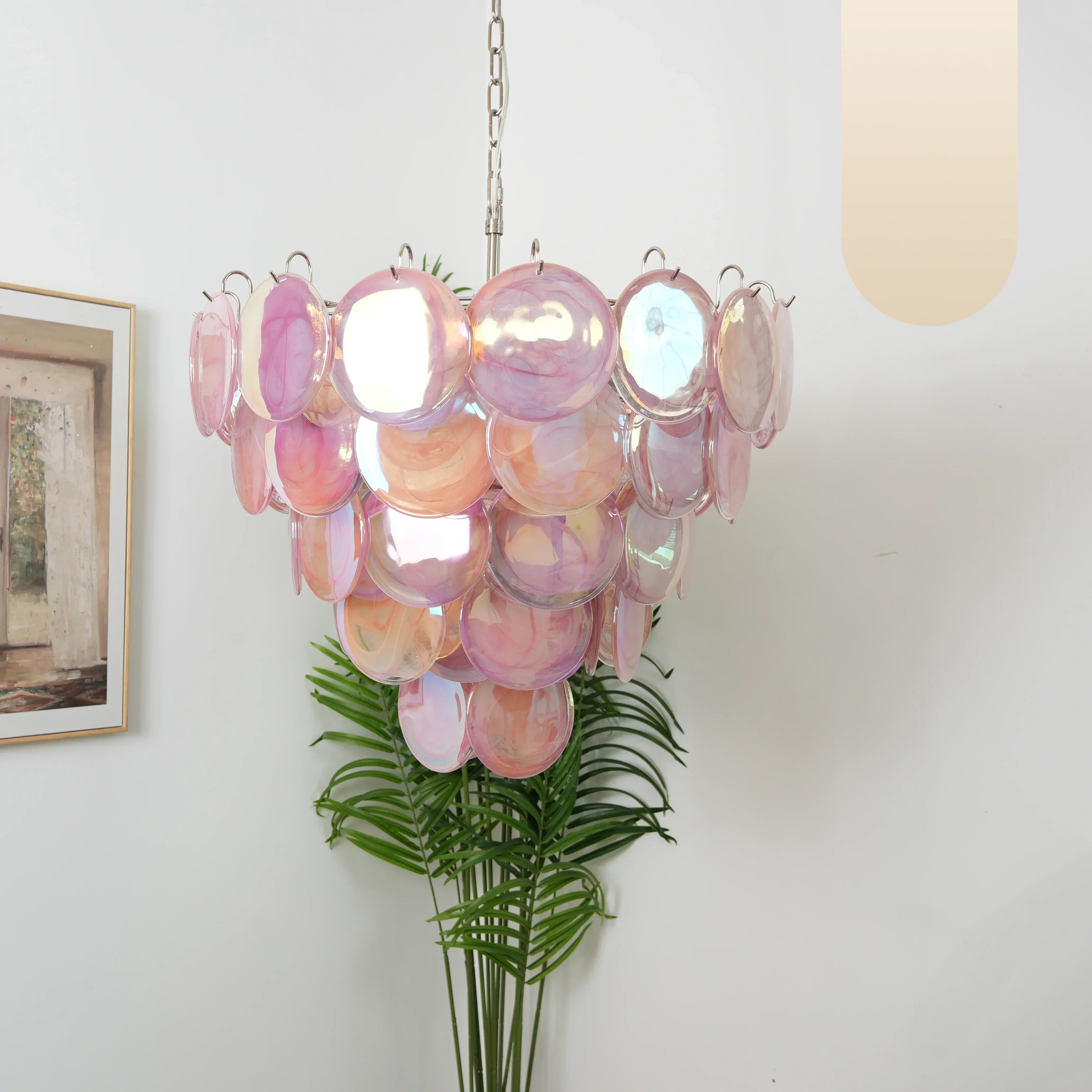 modern-pink-murano-iridescent-glass-disc-chandelier-luxury-pendant-lighting-for-living-room