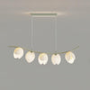 Modern Pistachio Linear Pendant Light LED Drop Hanging Lamp for Kitchen Island