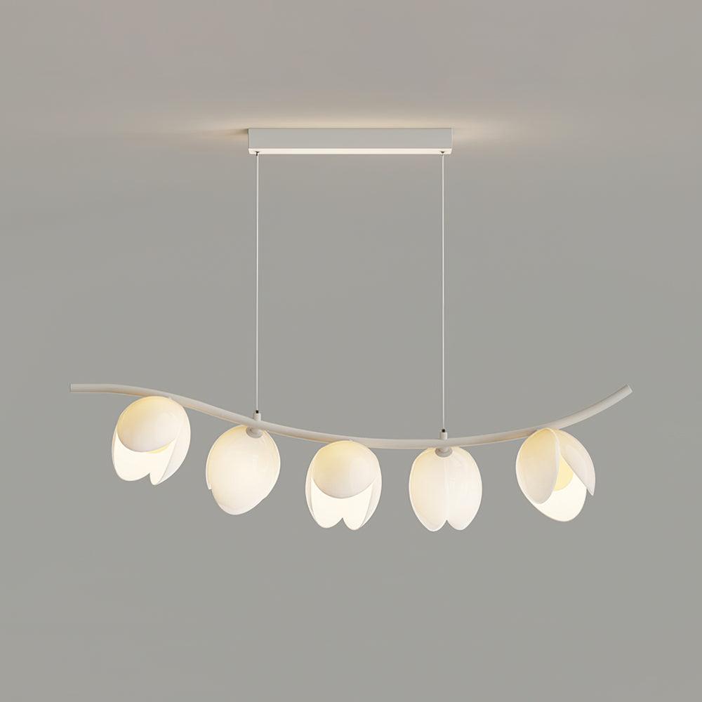 Modern Pistachio Linear Pendant Light LED Drop Hanging Lamp for Kitchen Island