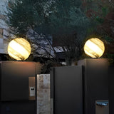 Modern Planet Inspired Glass Globe Outdoor Post Lights Waterproof Deck Fence Lighting for Garden Villa