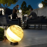 Modern Planet Inspired Glass Globe Outdoor Post Lights Waterproof Deck Fence Lighting for Garden Villa