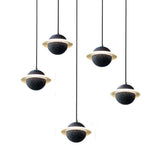Modern Planet Shaped Acrylic Pendant Lighting LED Saturn Style Hanging Chandelier for Kitchen Island and Dining Room