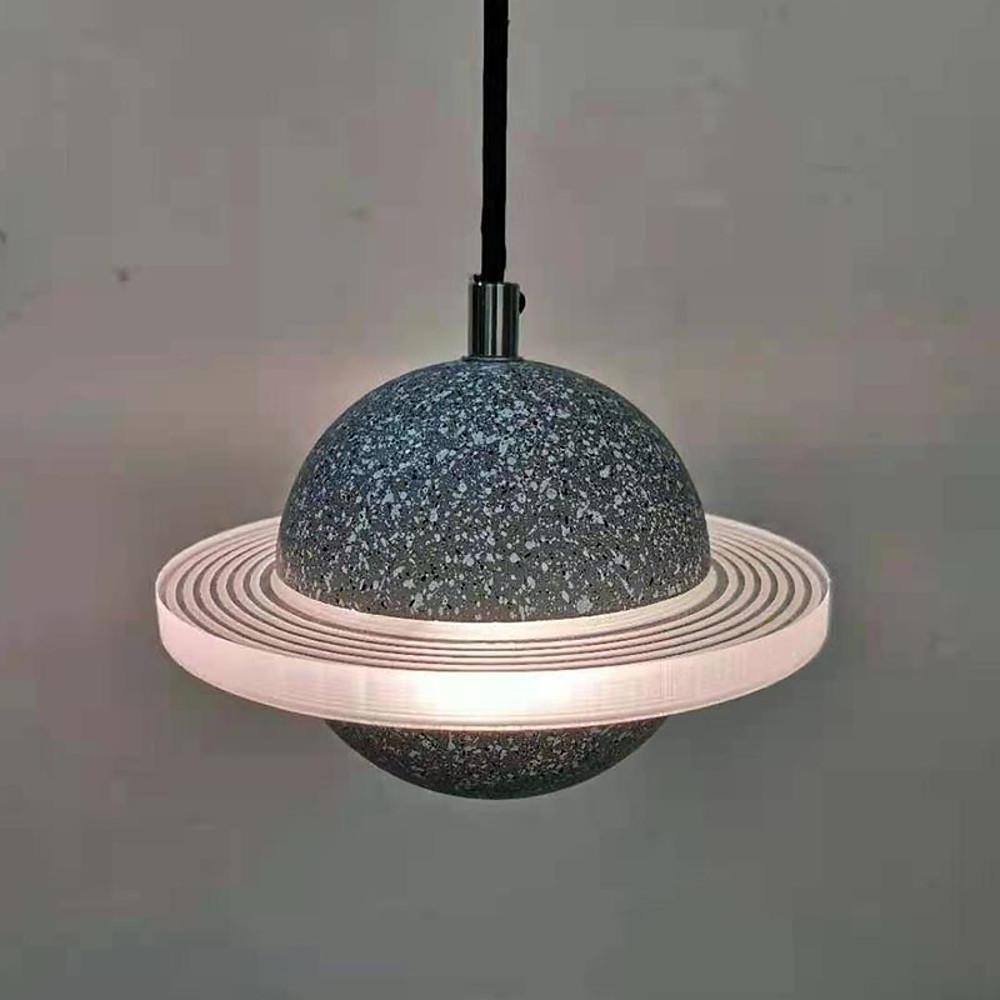 Modern Planet Shaped Acrylic Pendant Lighting LED Saturn Style Hanging Chandelier for Kitchen Island and Dining Room