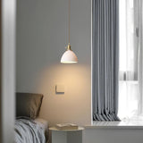 Modern Pleated Ceramic Hanging Pendant Light with Brass Accents for Dining Room