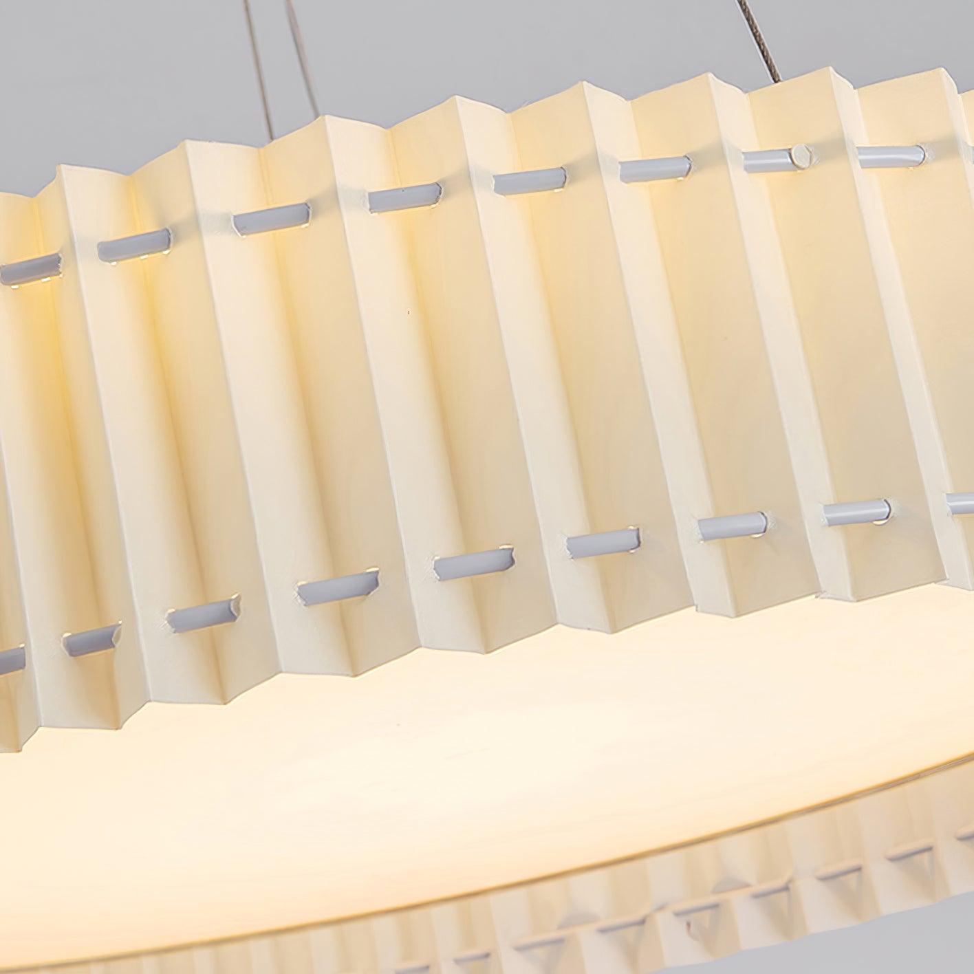 Modern Pleated Fabric Pendant Lamp Round Hanging Light for Interior Spaces