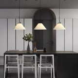 Modern Pleated Fabric Skirt Pendant Light with Beige Shade and Black Metal Frame