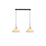 Modern Pleated Fabric Skirt Pendant Light with Beige Shade and Black Metal Frame