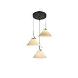 Modern Pleated Fabric Skirt Pendant Light with Beige Shade and Black Metal Frame