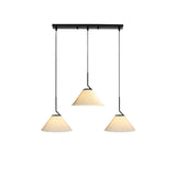 Modern Pleated Fabric Skirt Pendant Light with Beige Shade and Black Metal Frame