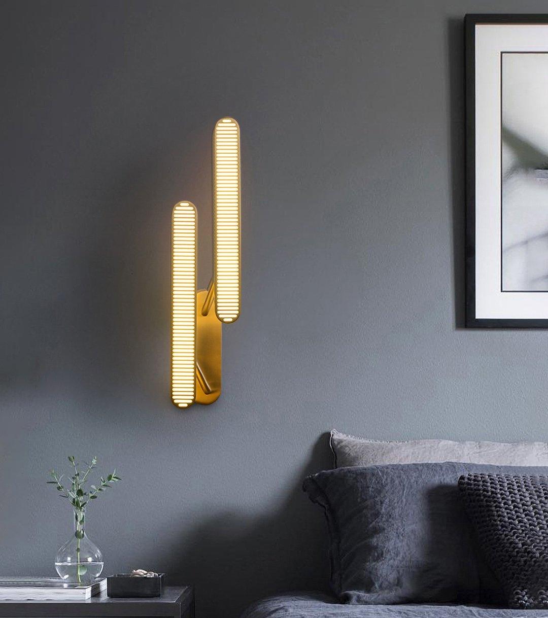 Modern Polished Brass Slotted Grill Wall Sconce with Opal Diffuser and Integrated LED