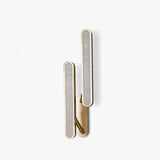 Modern Polished Brass Slotted Grill Wall Sconce with Opal Diffuser and Integrated LED