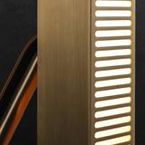 Modern Polished Brass Slotted Grill Wall Sconce with Opal Diffuser and Integrated LED