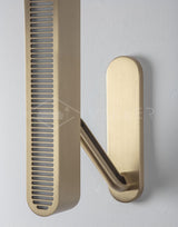 Modern Polished Brass Slotted Grill Wall Sconce with Opal Diffuser and Integrated LED