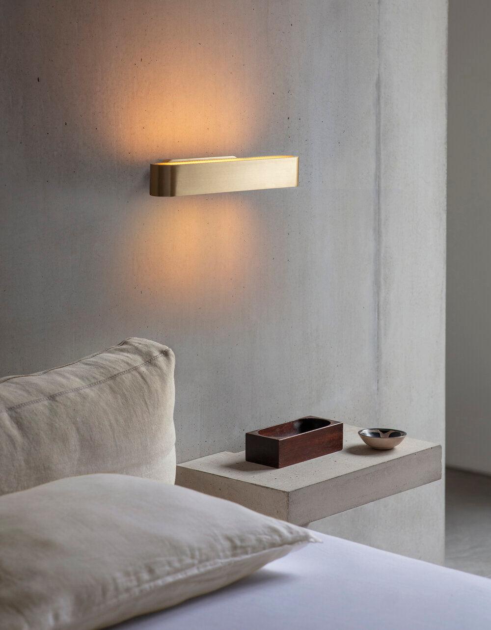 Modern Polished Brass Slotted Grill Wall Sconce with Opal Diffuser and Integrated LED