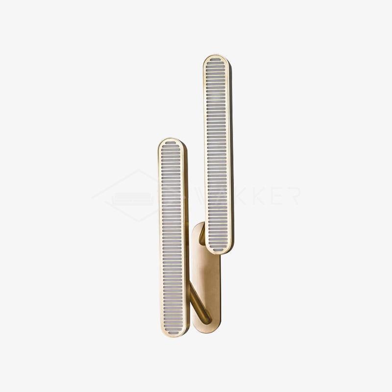 Modern Polished Brass Slotted Grill Wall Sconce with Opal Diffuser and Integrated LED
