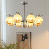 Modern Polished Chrome Pendant Light with White Glass Shades Litchford Adjustable Chandelier