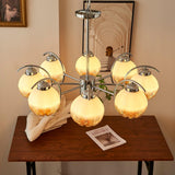 Modern Polished Chrome Pendant Light with White Glass Shades Litchford Adjustable Chandelier