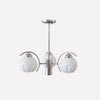 Modern Polished Chrome Pendant Light with White Glass Shades Litchford Adjustable Chandelier
