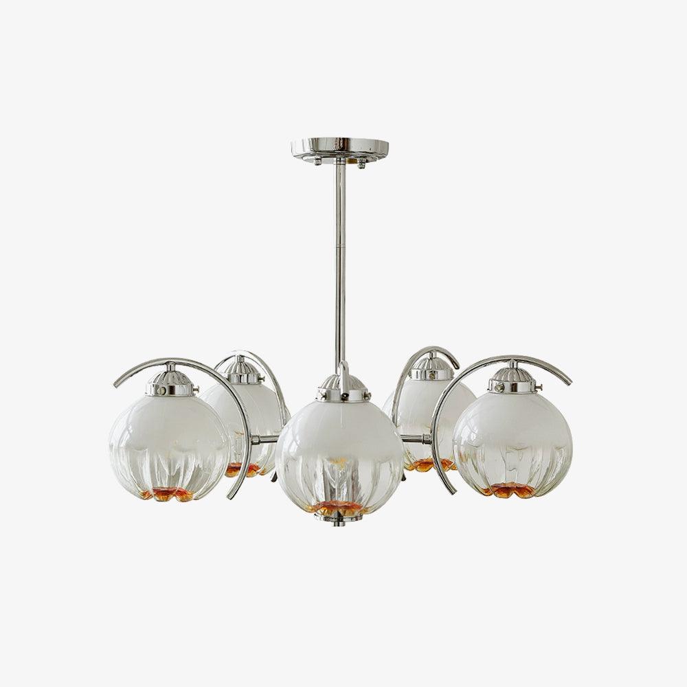 Modern Polished Chrome Pendant Light with White Glass Shades Litchford Adjustable Chandelier