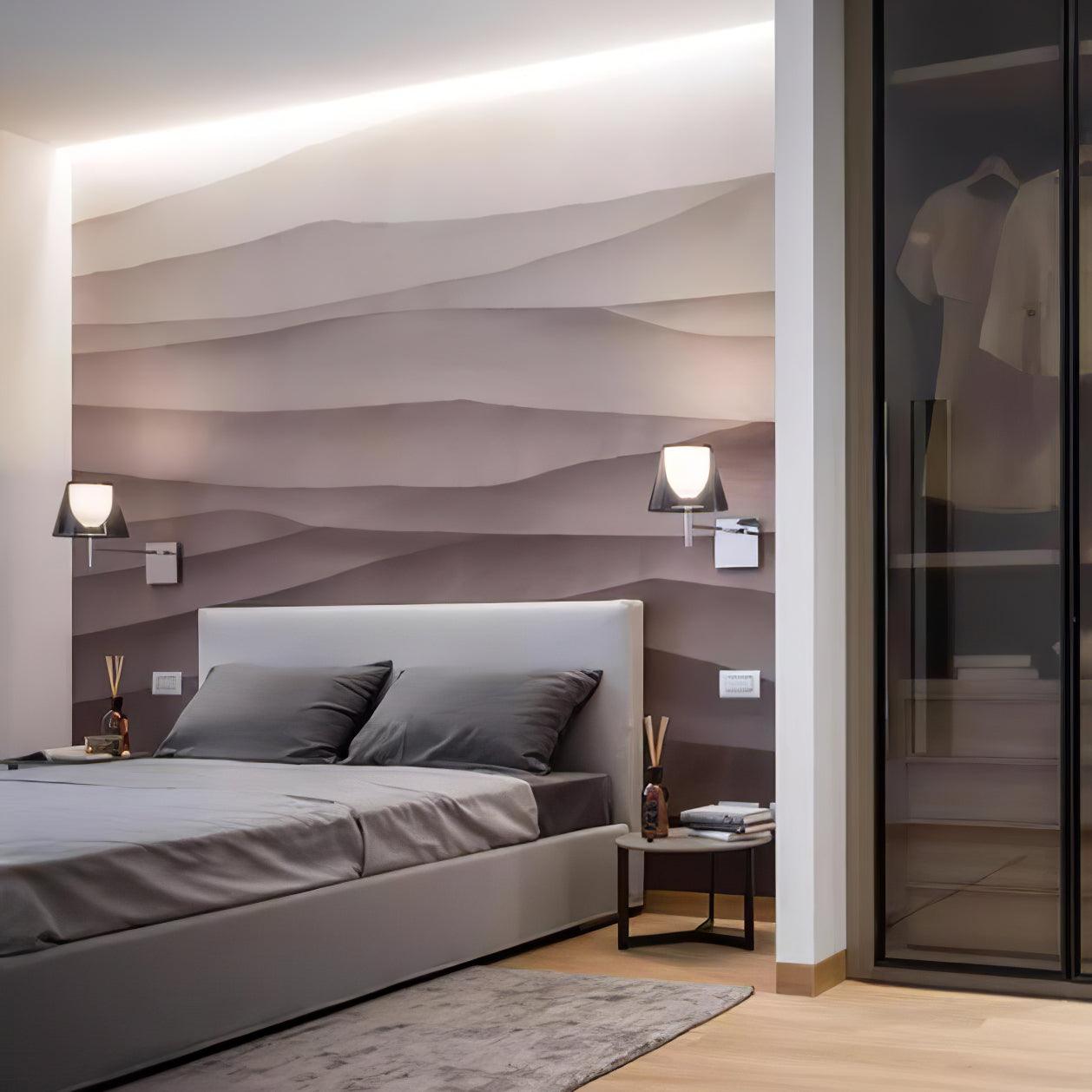 Modern Polished Chrome Prism Wall Sconce with Layered Shade for Indoor Lighting