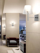 Modern Polished Chrome Prism Wall Sconce with Layered Shade for Indoor Lighting