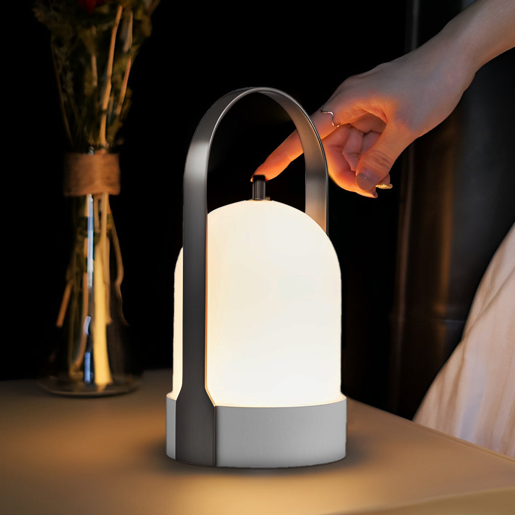Modern Portable LED Lantern Table Lamp Cordless Rechargeable Ambient Light for Patio and Bedside
