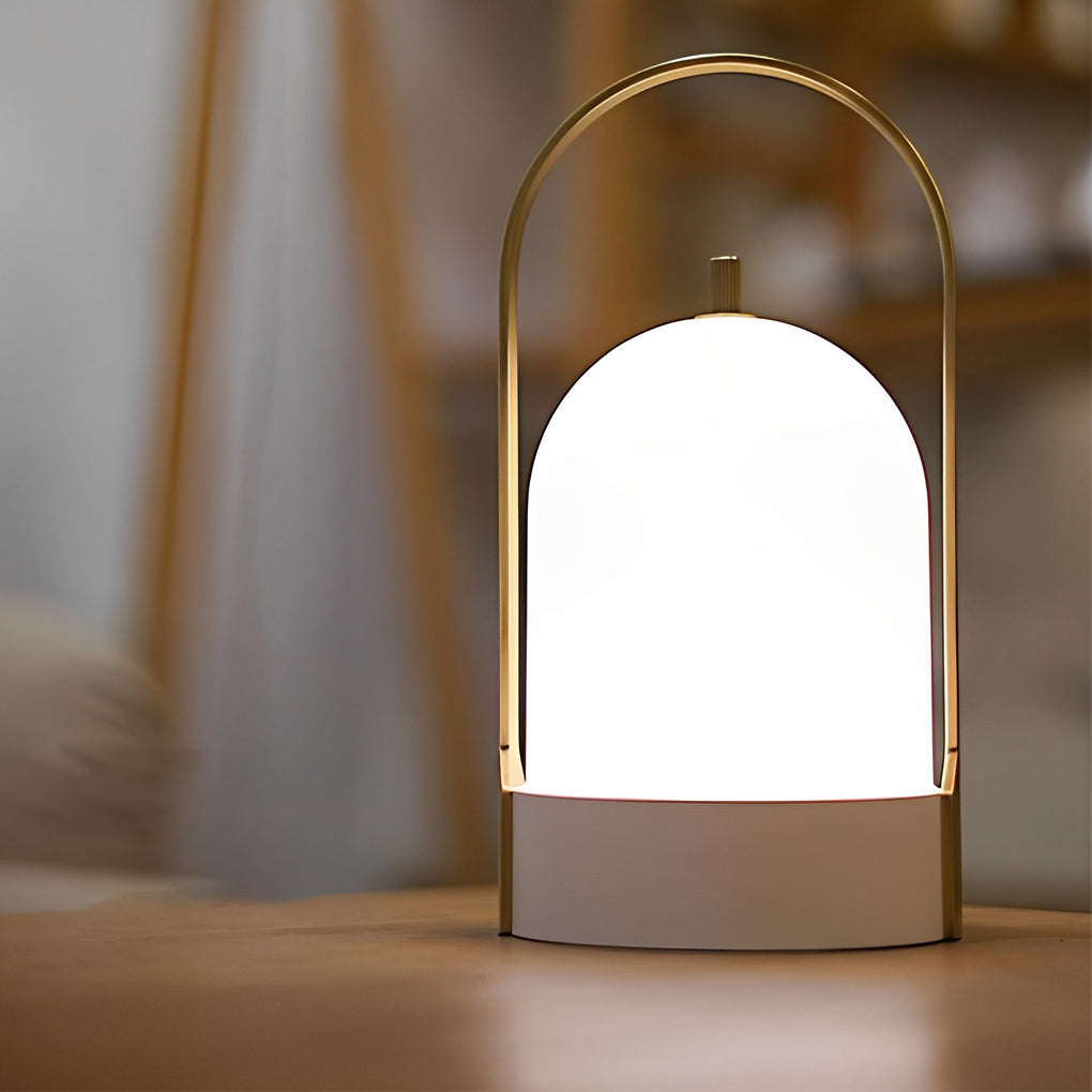 Modern Portable LED Lantern Table Lamp Cordless Rechargeable Ambient Light for Patio and Bedside