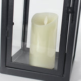 Modern Portable LED Outdoor Floor Lamp Rechargeable Candle Lantern with Glass and Steel