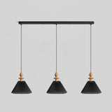 Modern Prairie Pleated Shade Pendant Light with Hand Turned Wood Details