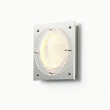 Modern Prism Shield LED Wall Sconce with Chrome Finish and Textured Glass Panel