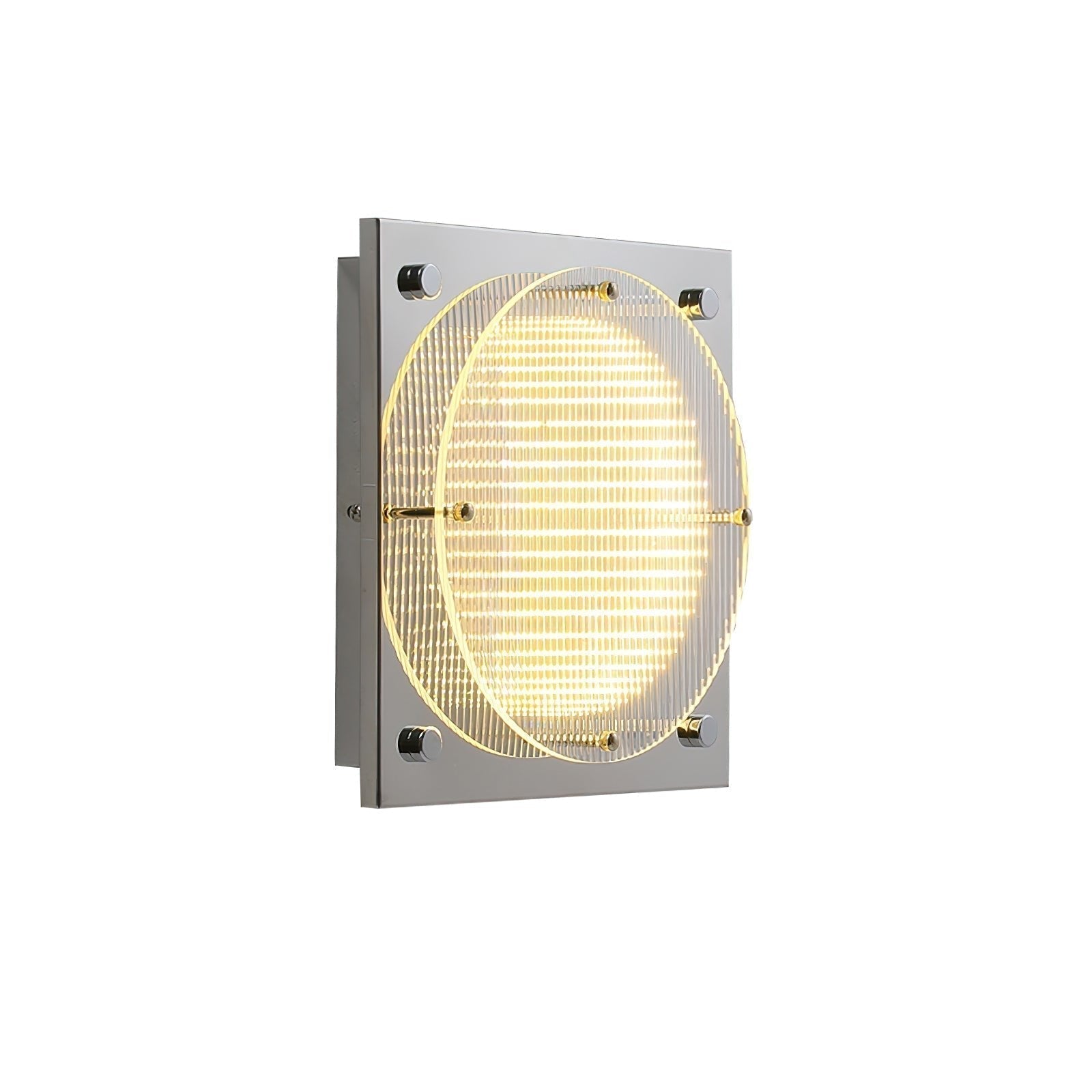 Modern Prism Shield LED Wall Sconce with Chrome Finish and Textured Glass Panel