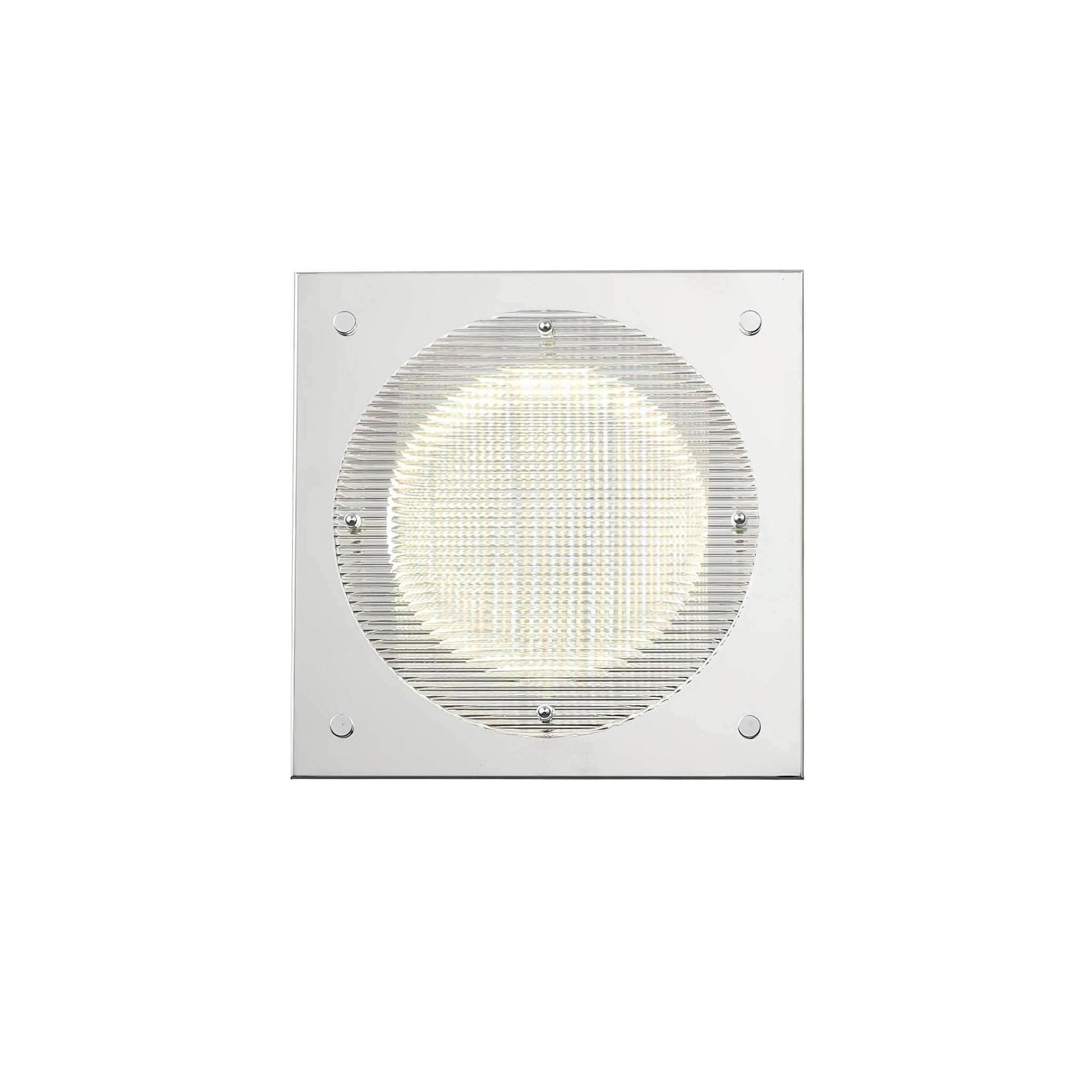 Modern Prism Shield LED Wall Sconce with Chrome Finish and Textured Glass Panel