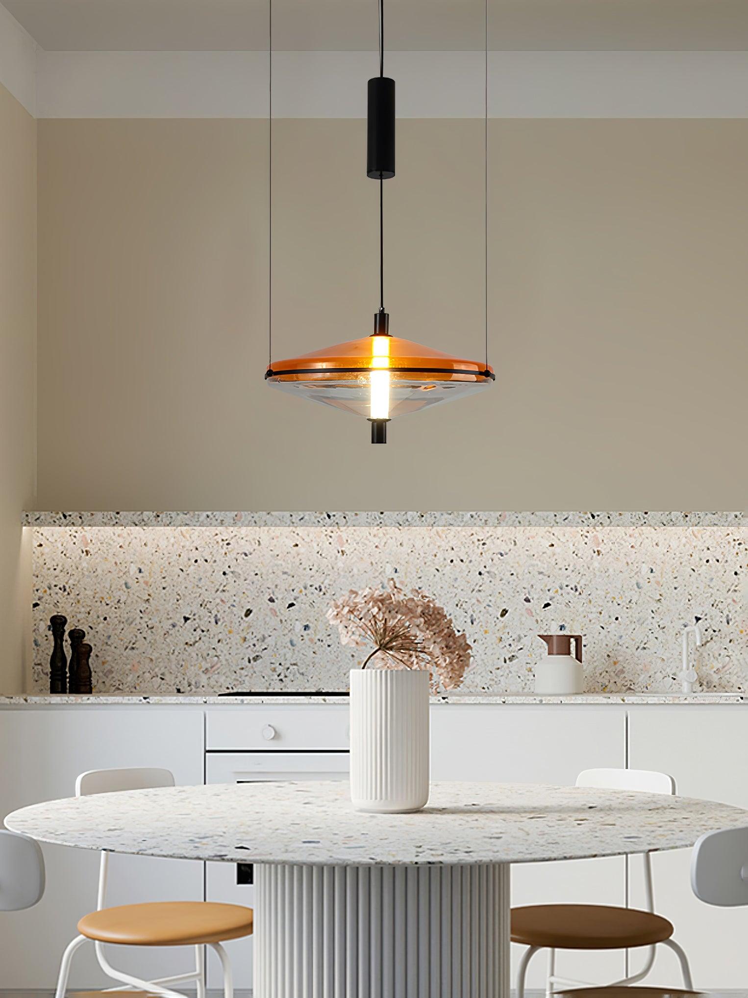 Modern Proton Cone LED Pendant Lamp Acrylic Hanging Light for Dining and Living Rooms