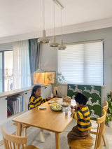 Modern Puck Drop Pendant Light Minimalist Metal Ceiling Hanging Lamp in Cream Finish