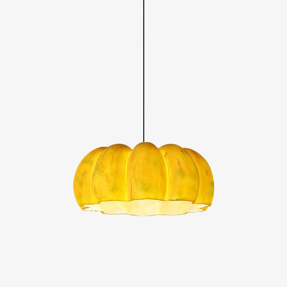 Modern Pumpkin Resin Pendant Light Decorative Hanging Lamp for Kitchen and Dining Room