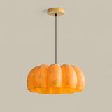 Modern Pumpkin Resin Pendant Light Decorative Hanging Lamp for Kitchen and Dining Room