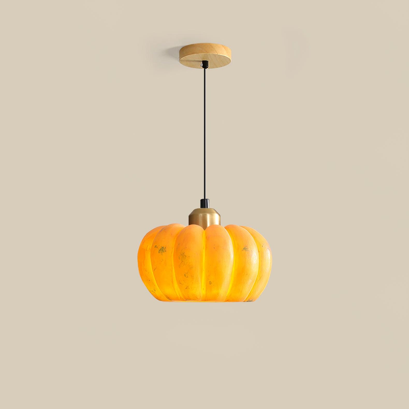 Modern Pumpkin Resin Pendant Light Decorative Hanging Lamp for Kitchen and Dining Room