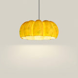 Modern Pumpkin Resin Pendant Light Decorative Hanging Lamp for Kitchen and Dining Room